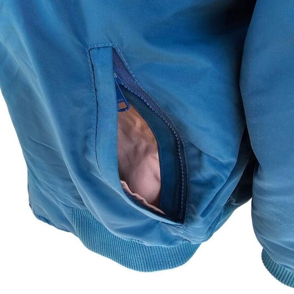 Vintage Cabela’s Men’s Large Blue Nylon Jacket Red Fleece Lining Canada hunting - Picture 7 of 11